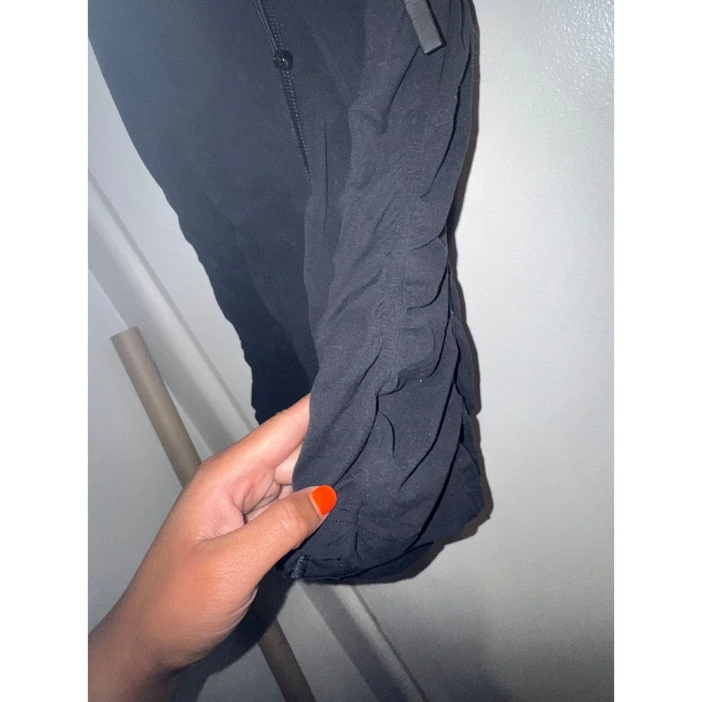 Lululemon Beyond the Studio Jacket Black Ruched Full Zip Hooded Size 4